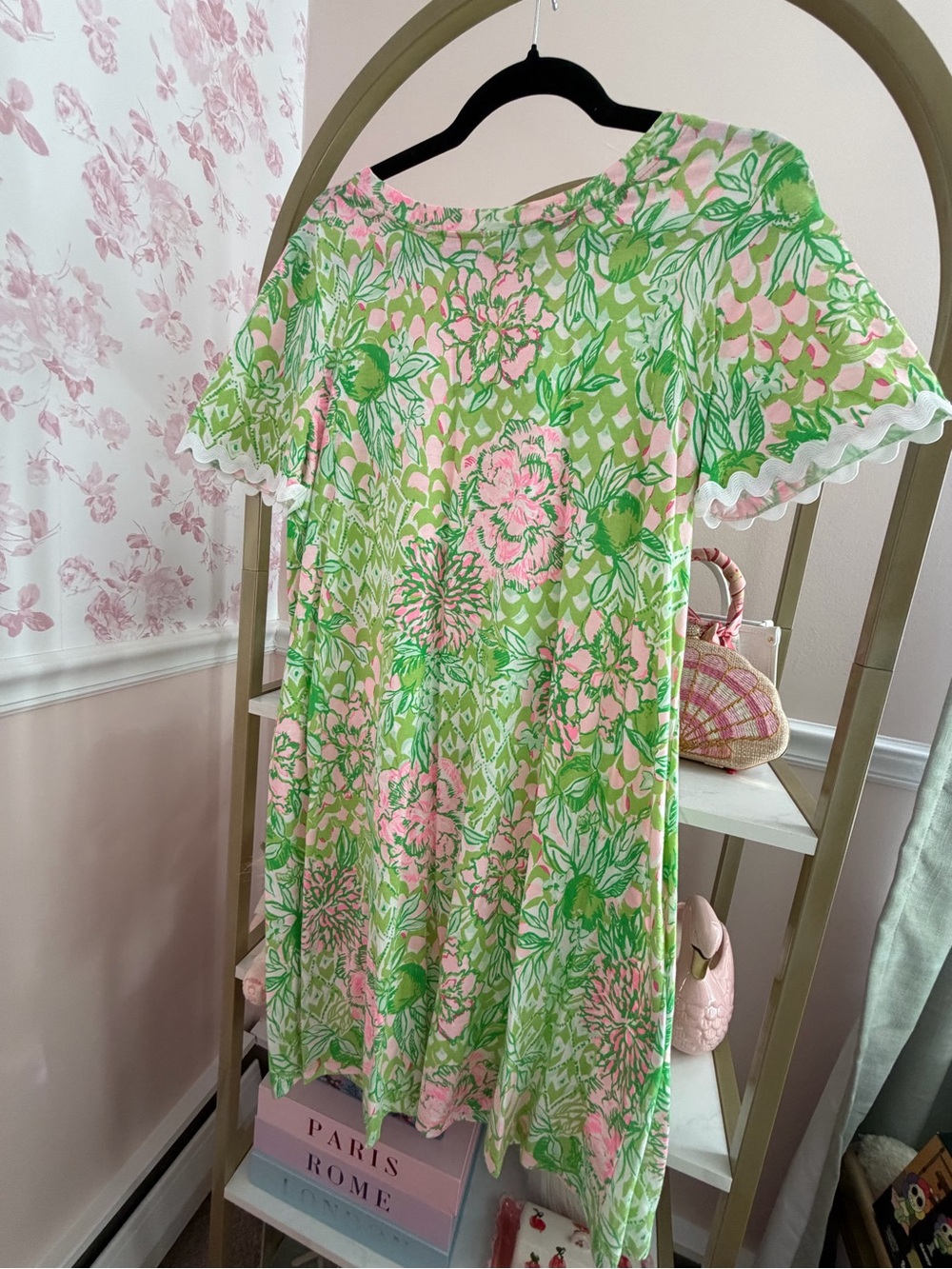 Lilly Pulitzer Pink & Green Floral Mini Dress